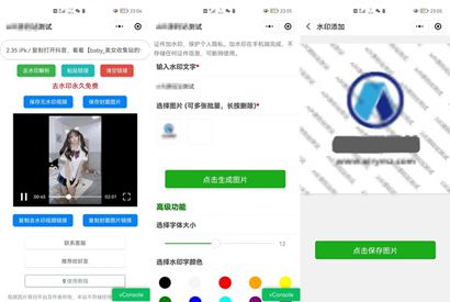 简约短视频去水印加图片多样化加水印微信小程序源码下载支持多流量主